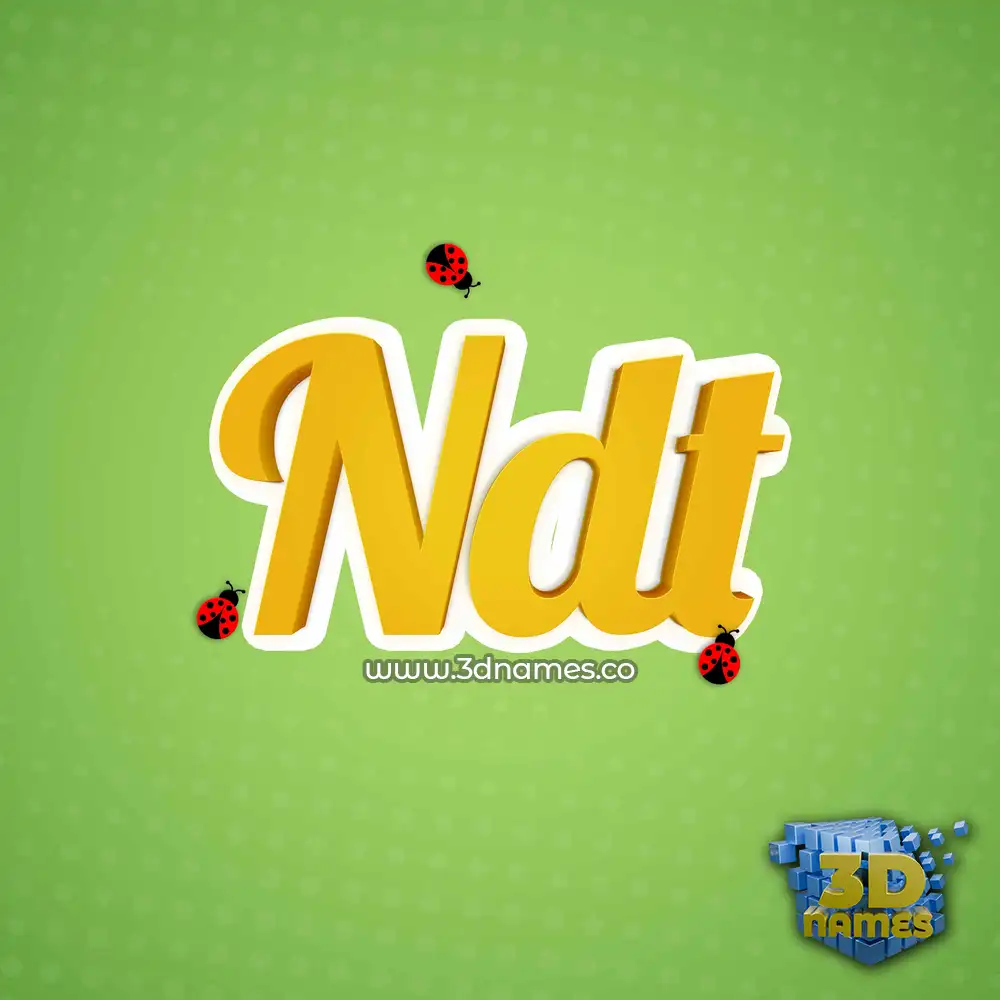 ndt in Ladybugs style - 3D name wallpaper