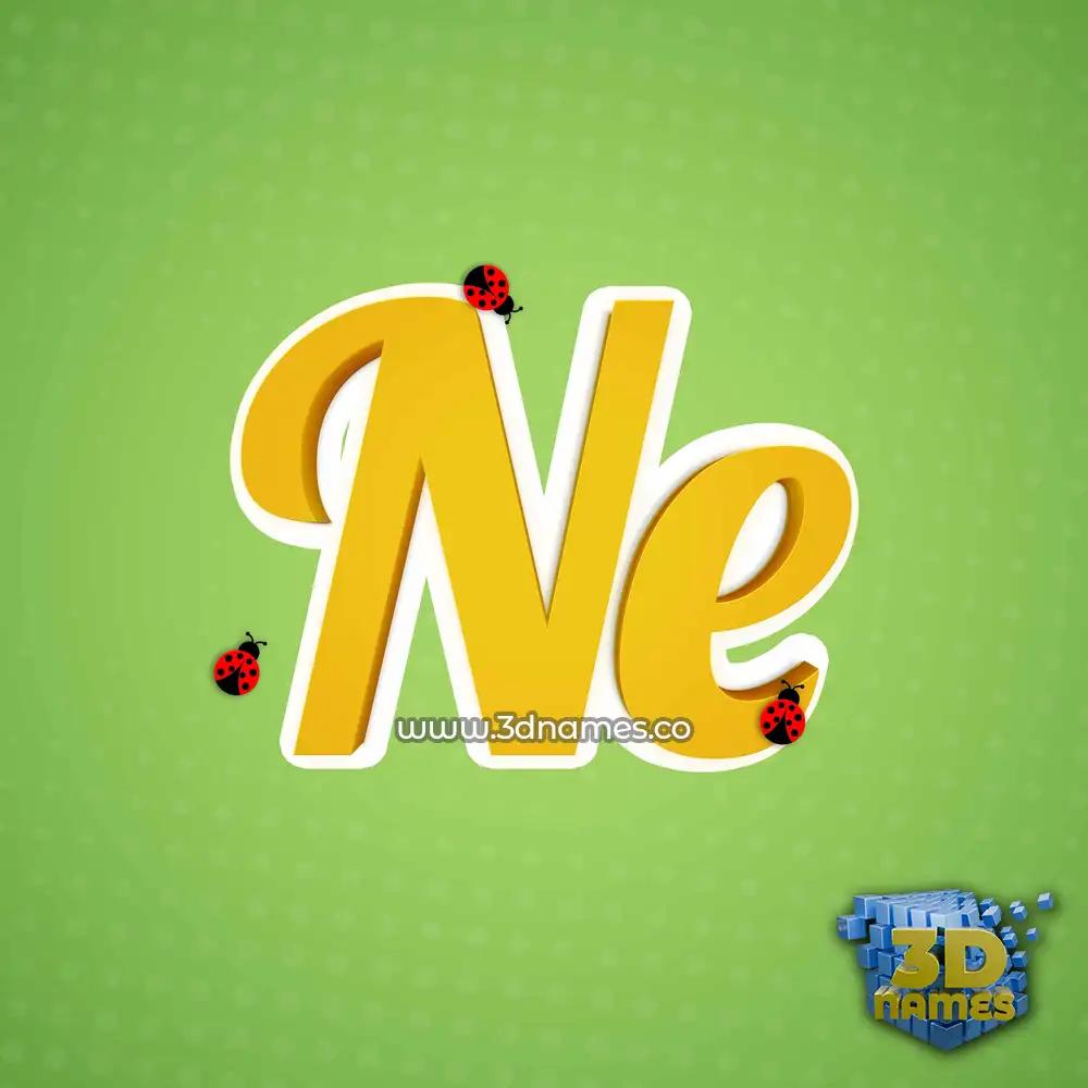 ne in Ladybugs style - 3D name wallpaper