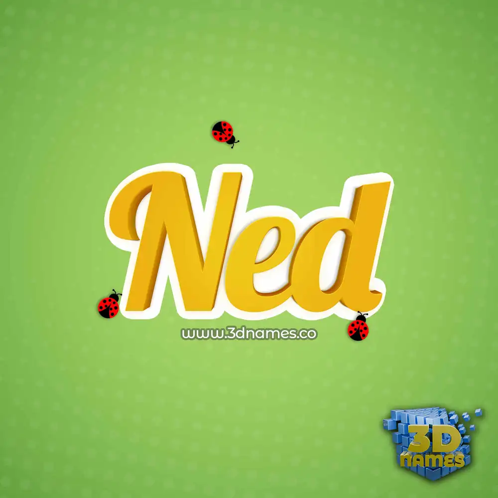 ned in Ladybugs style - 3D name wallpaper