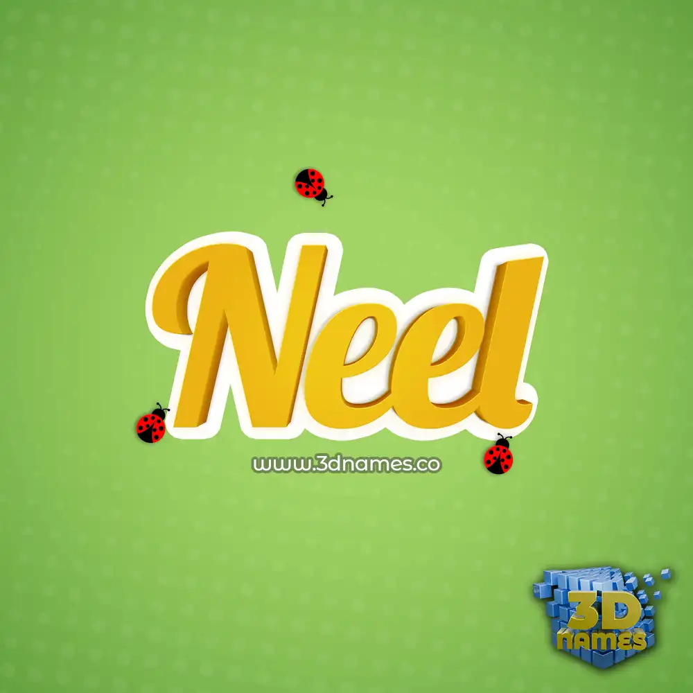 neel in Ladybugs style - 3D name wallpaper