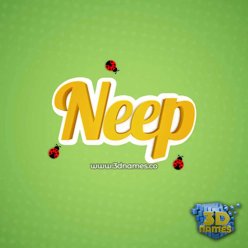 neep in Ladybugs style - 3D name wallpaper
