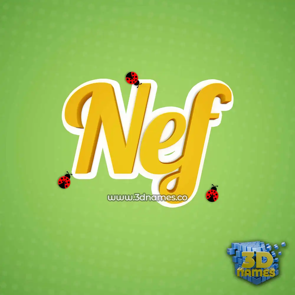 nef in Ladybugs style - 3D name wallpaper