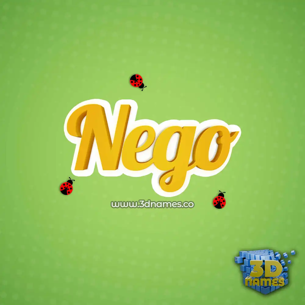 nego in Ladybugs style - 3D name wallpaper
