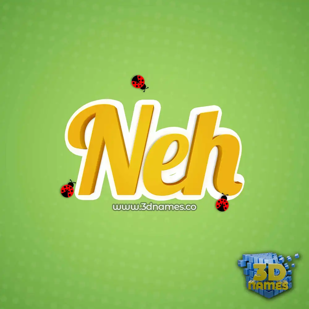 neh in Ladybugs style - 3D name wallpaper
