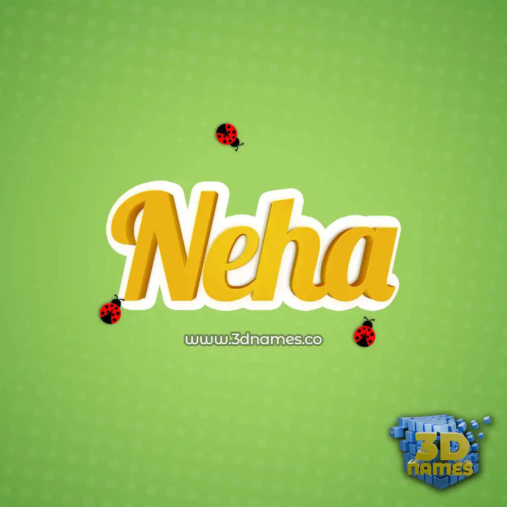 neha in Ladybugs style - 3D name wallpaper