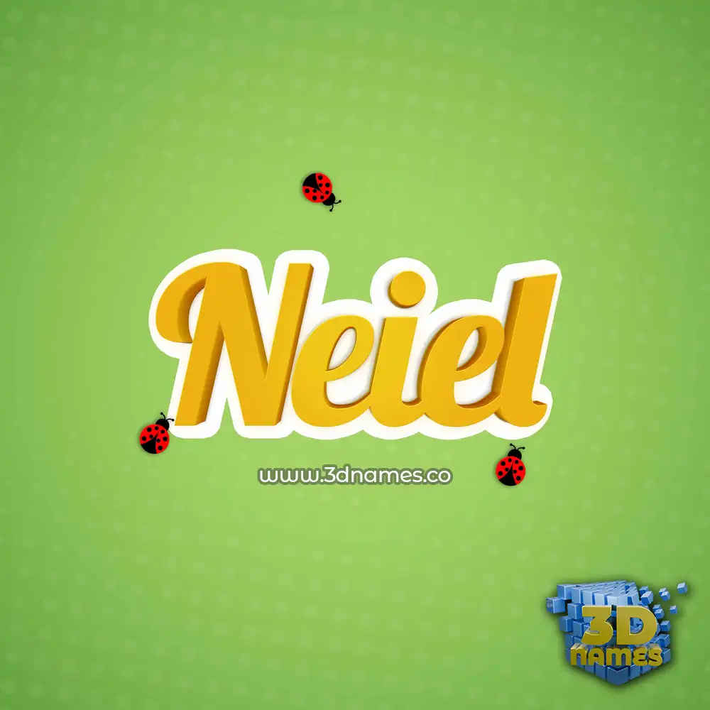 neiel in Ladybugs style - 3D name wallpaper