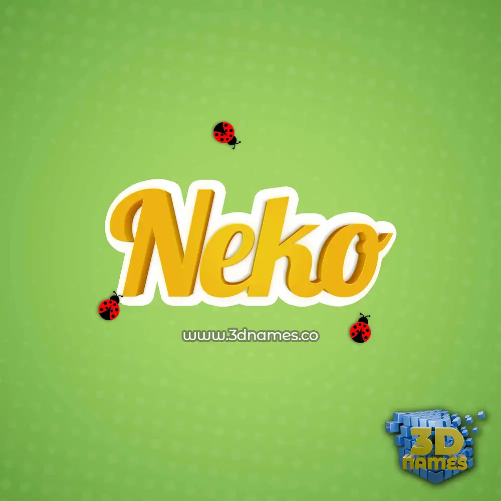 neko in Ladybugs style - 3D name wallpaper