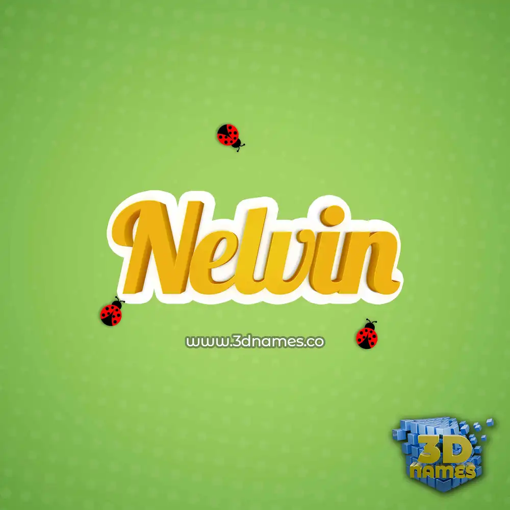 nelvin in Ladybugs style - 3D name wallpaper