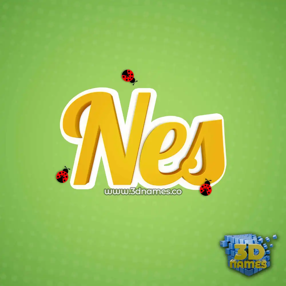 nes in Ladybugs style - 3D name wallpaper