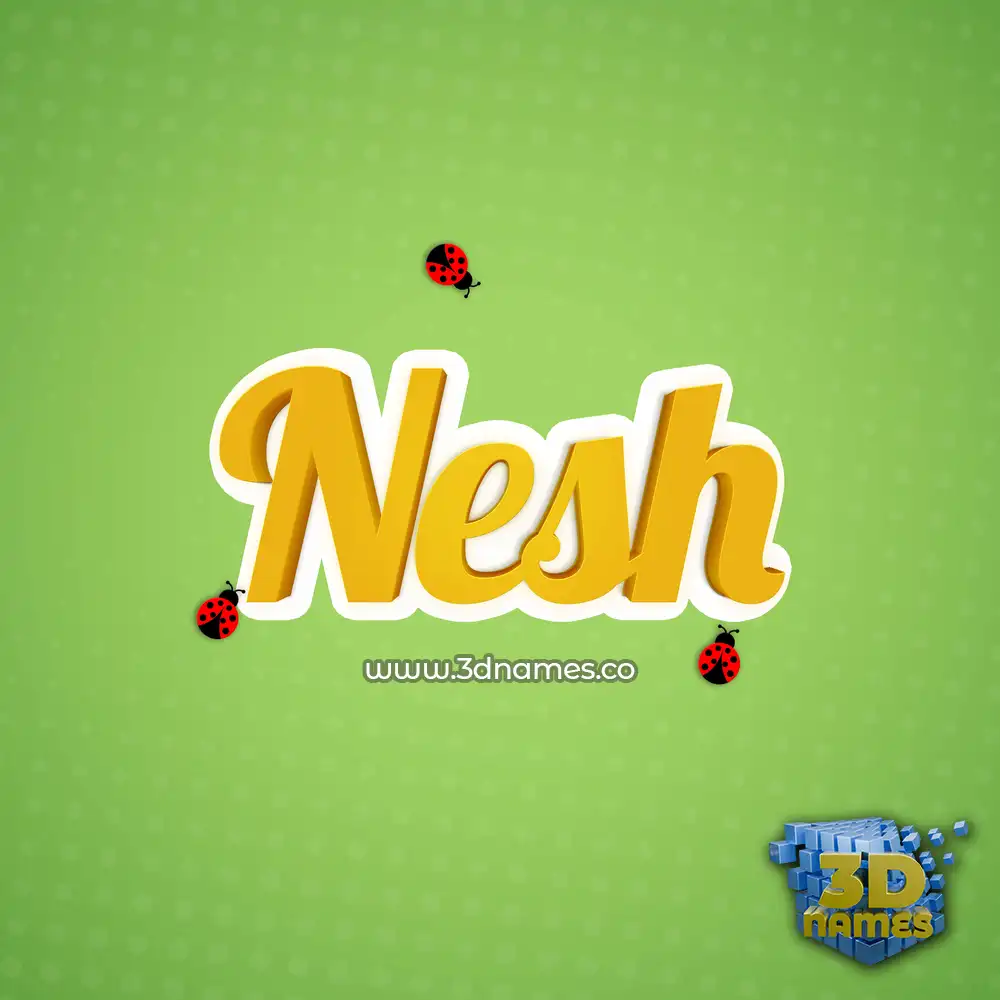 nesh in Ladybugs style - 3D name wallpaper