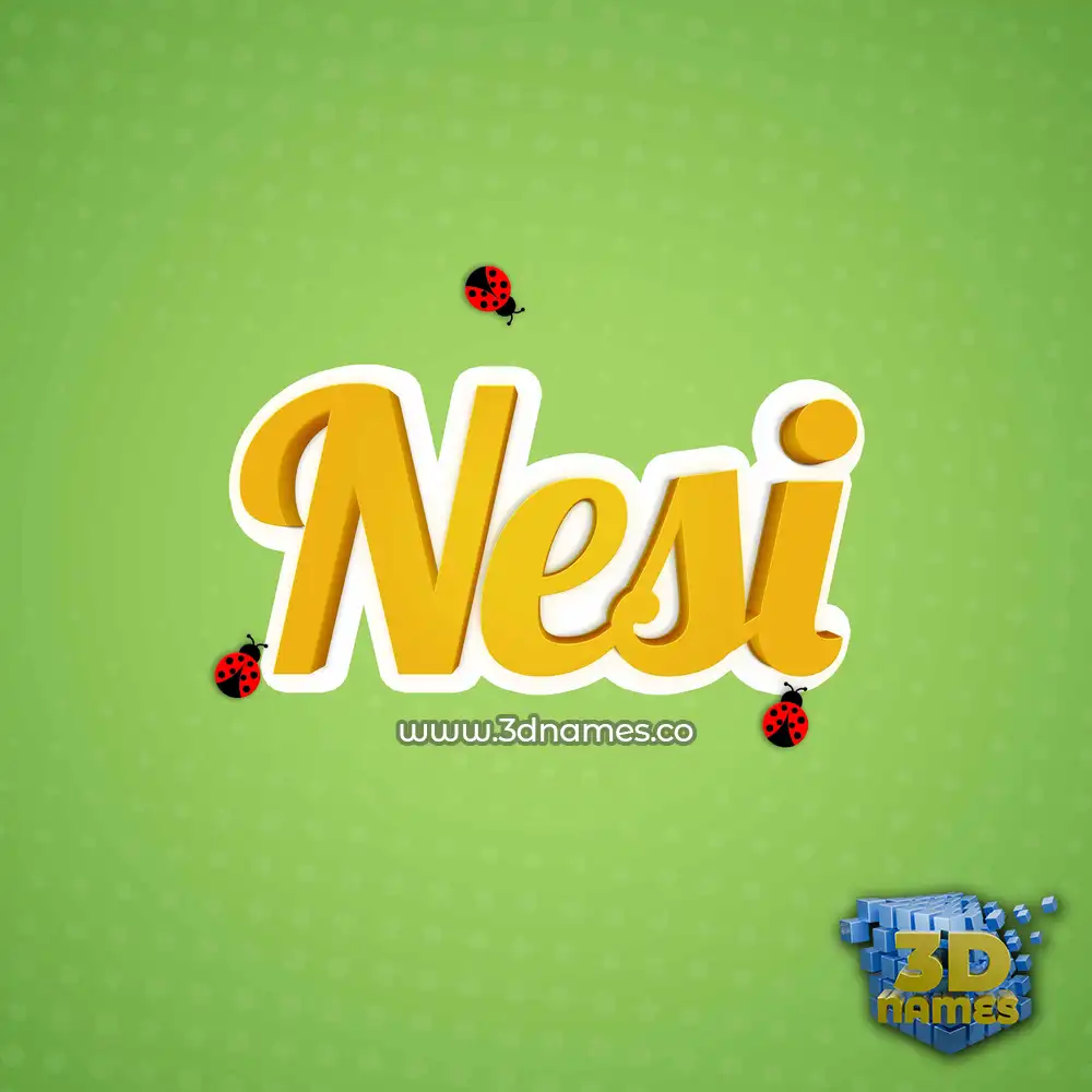 nesi in Ladybugs style - 3D name wallpaper