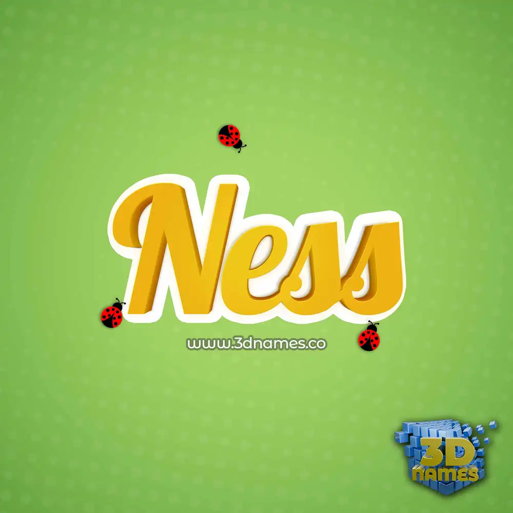 ness in Ladybugs style - 3D name wallpaper