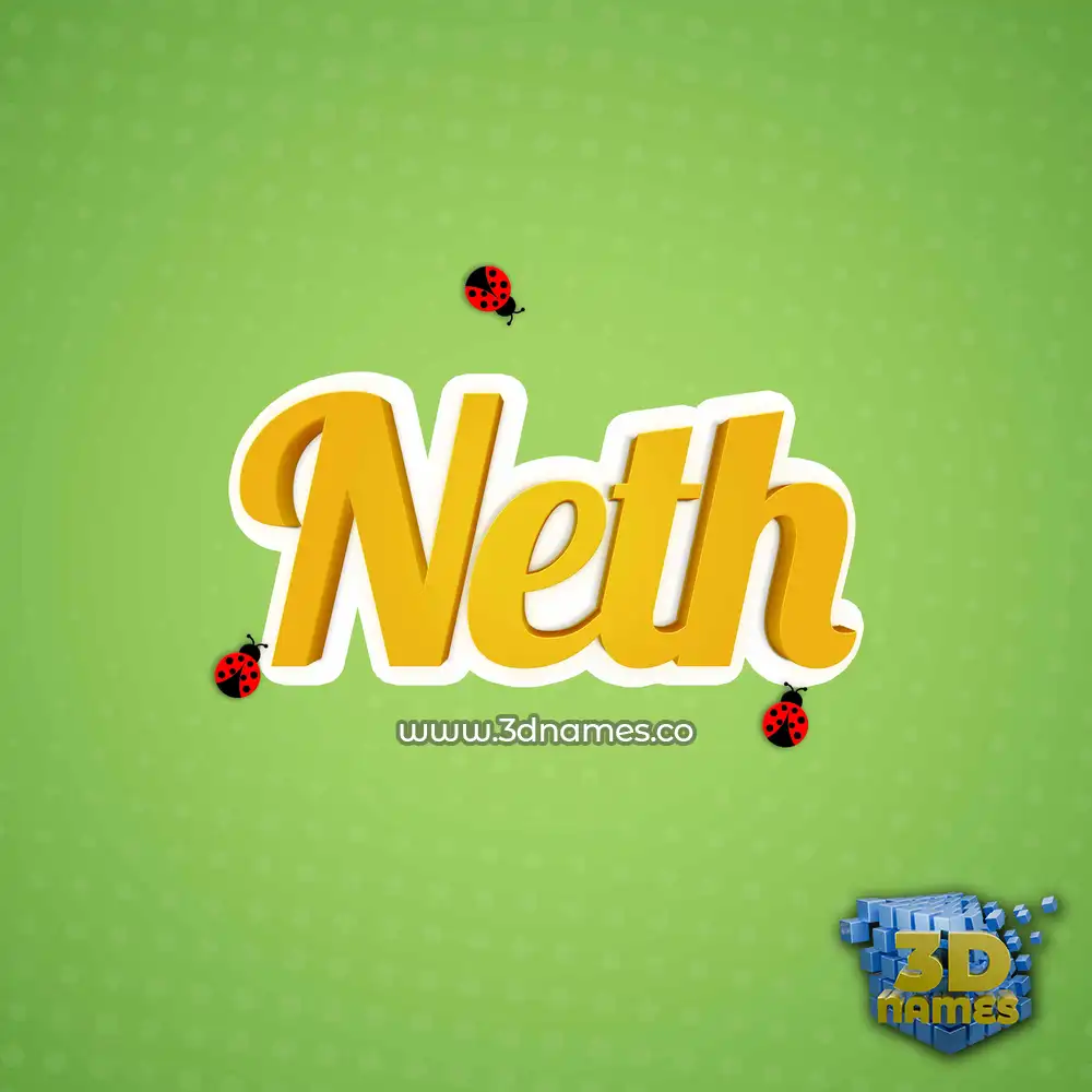 neth in Ladybugs style - 3D name wallpaper