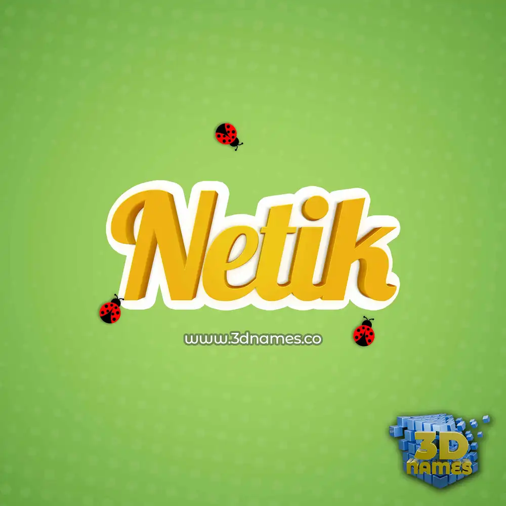 netik in Ladybugs style - 3D name wallpaper