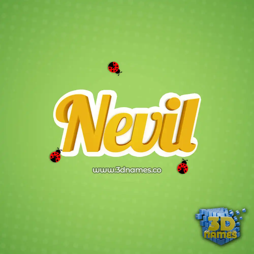 nevil in Ladybugs style - 3D name wallpaper
