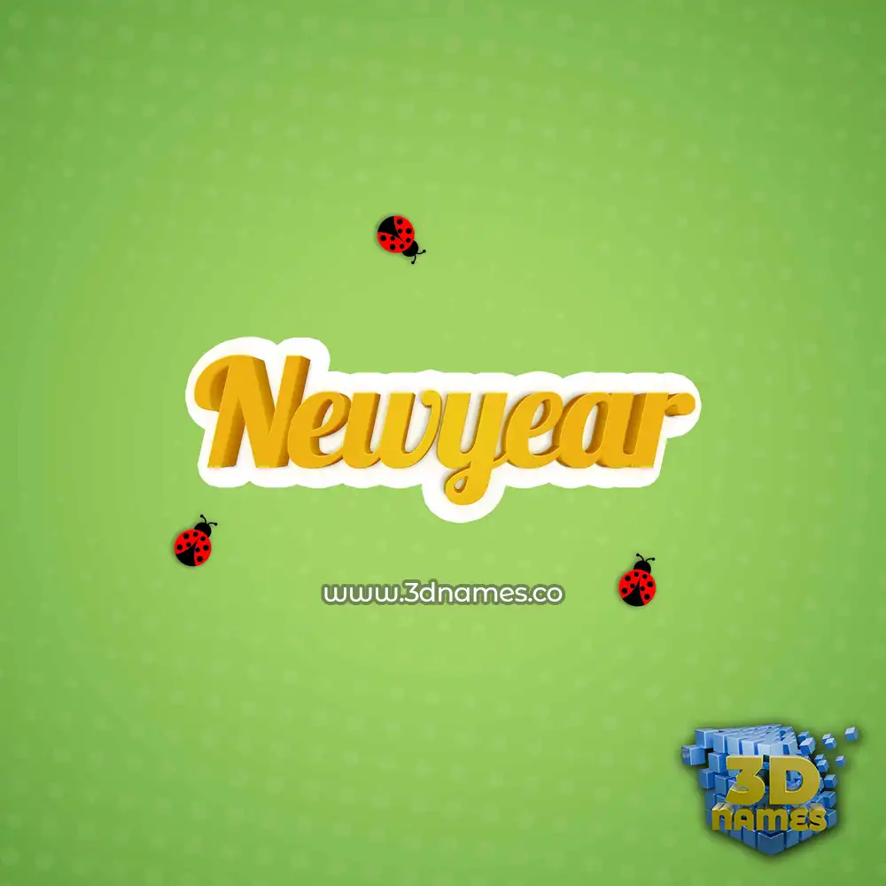 newyear in Ladybugs style - 3D name wallpaper