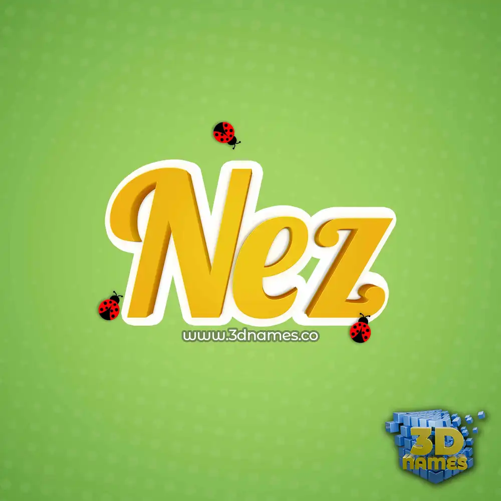 nez in Ladybugs style - 3D name wallpaper