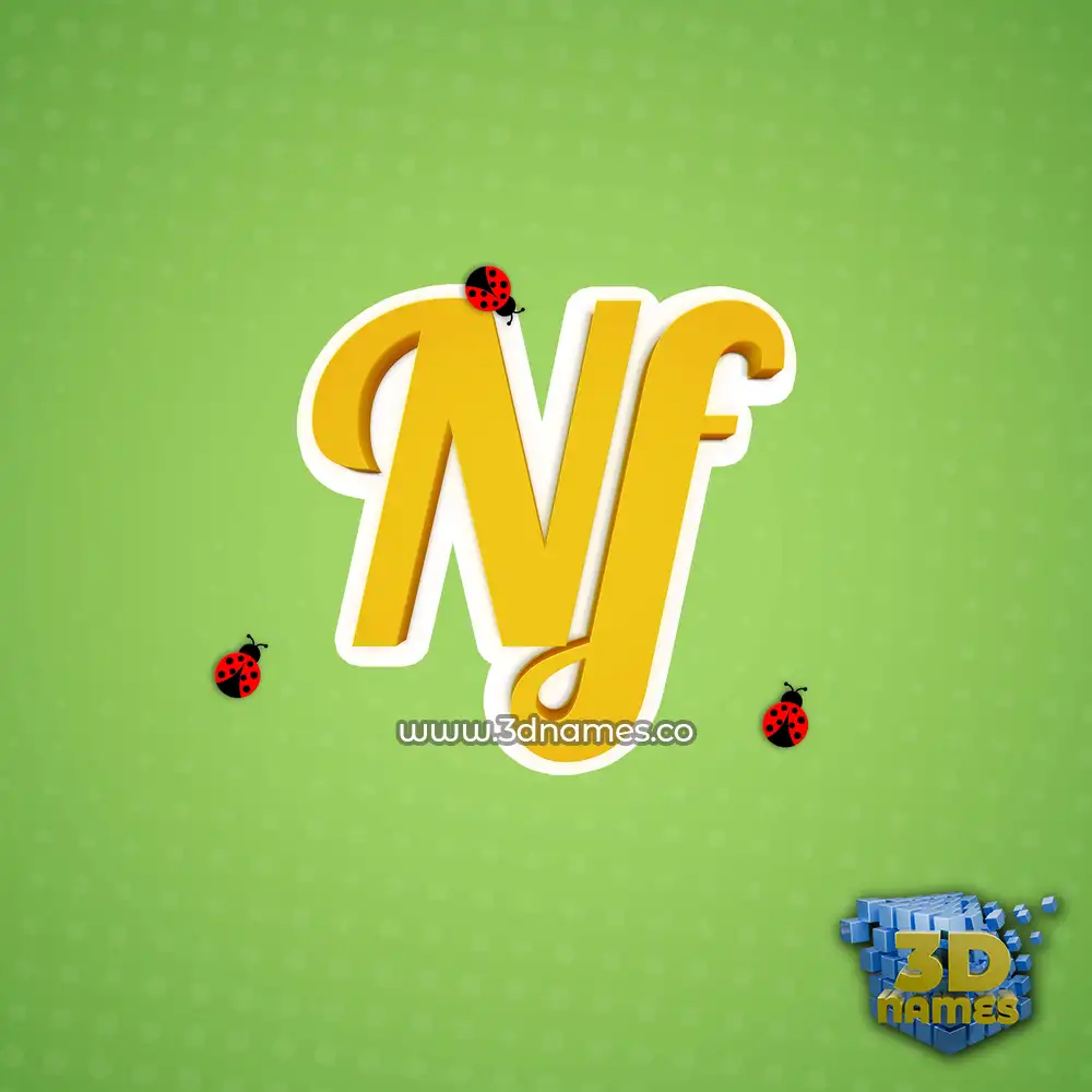 nf in Ladybugs style - 3D name wallpaper