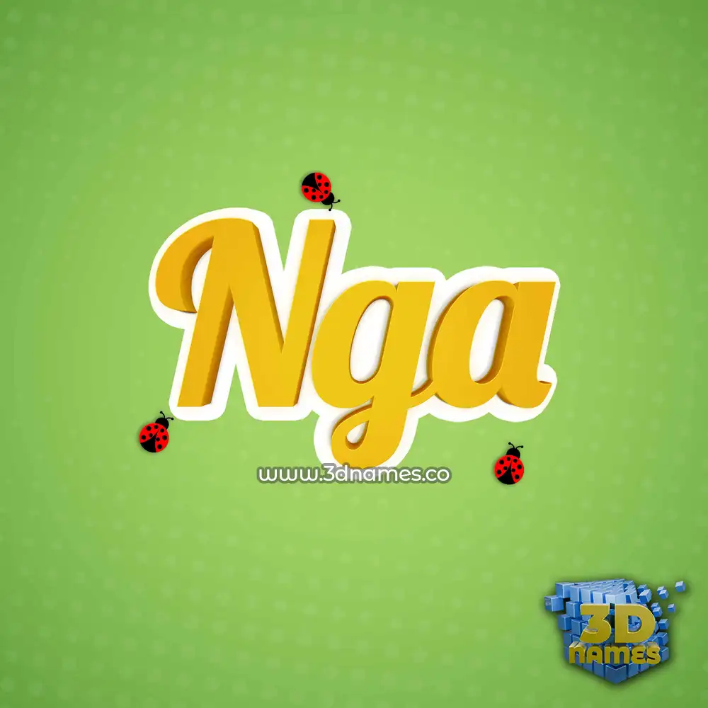 nga in Ladybugs style - 3D name wallpaper