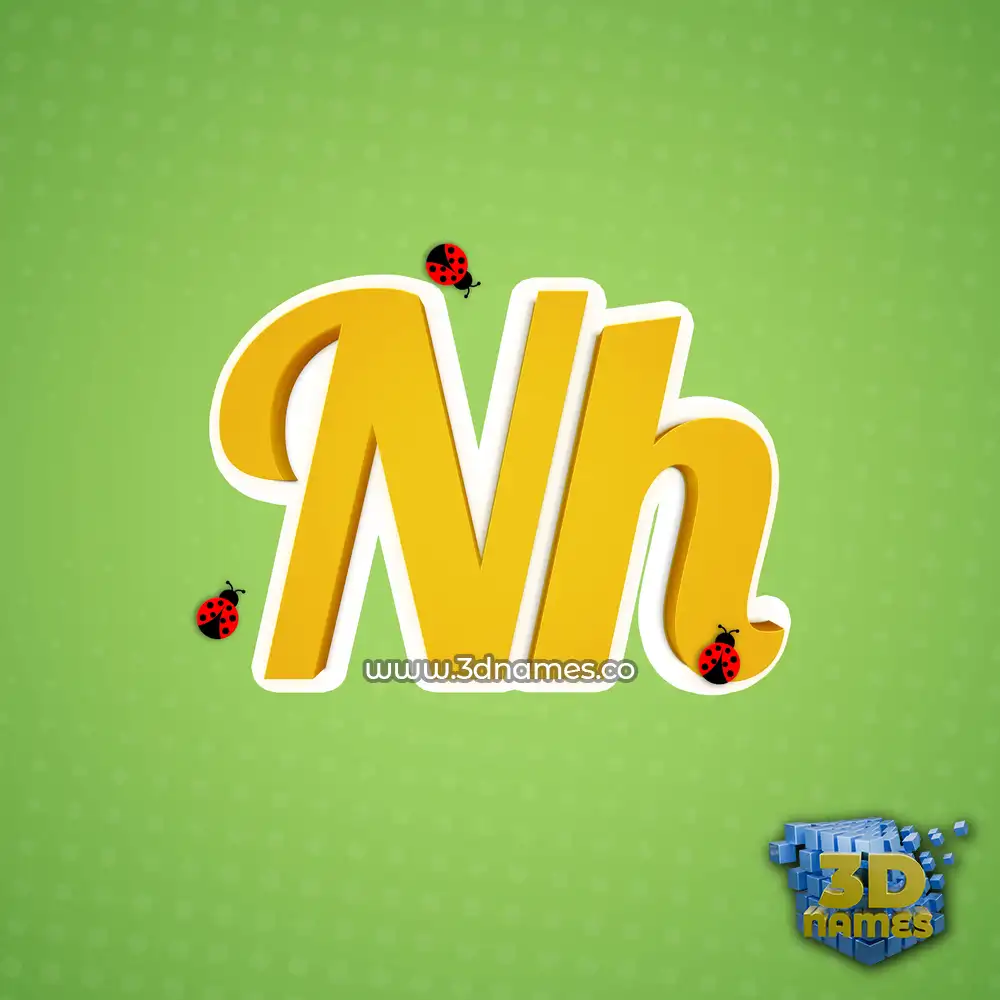 nh in Ladybugs style - 3D name wallpaper