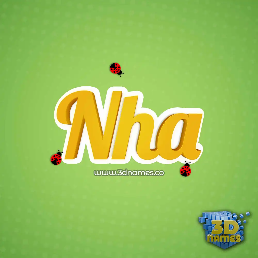 nha in Ladybugs style - 3D name wallpaper