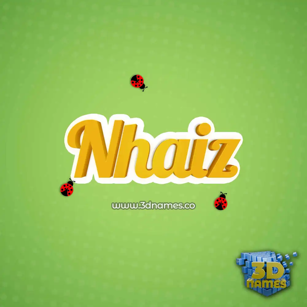 nhaiz in Ladybugs style - 3D name wallpaper