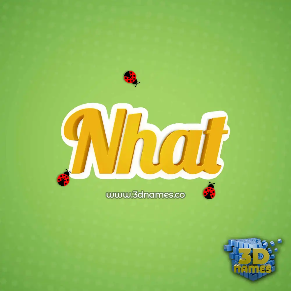 nhat in Ladybugs style - 3D name wallpaper