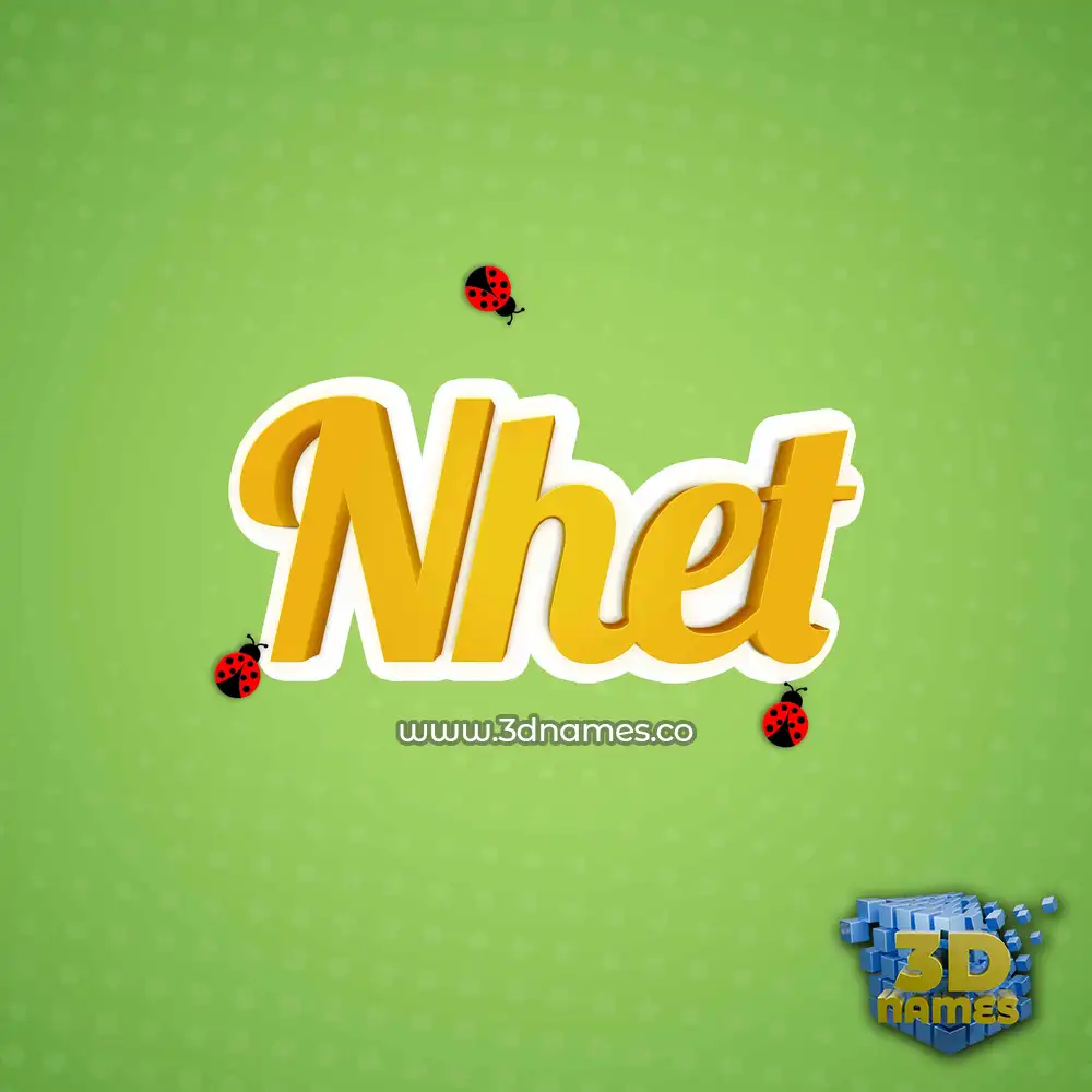nhet in Ladybugs style - 3D name wallpaper