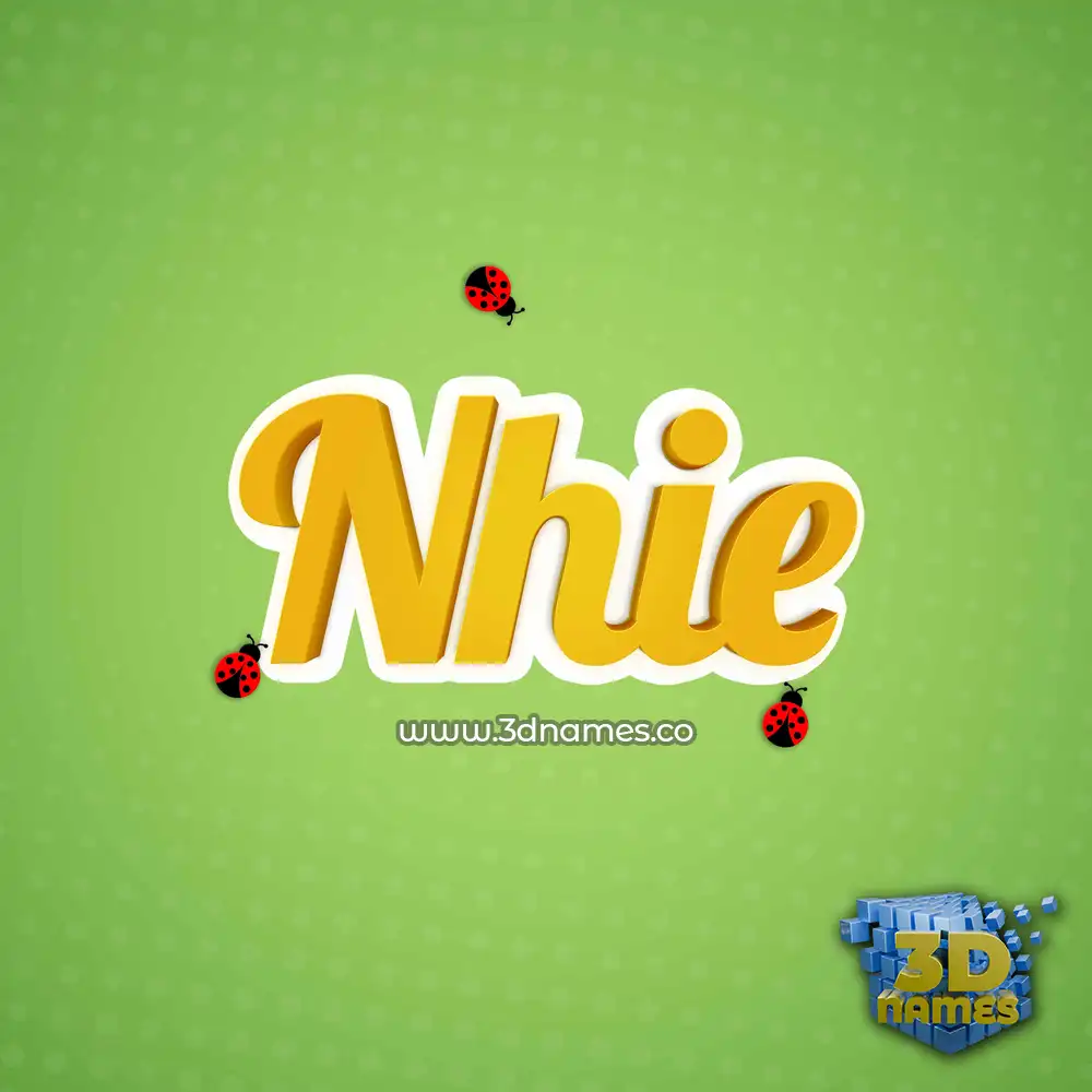 nhie in Ladybugs style - 3D name wallpaper