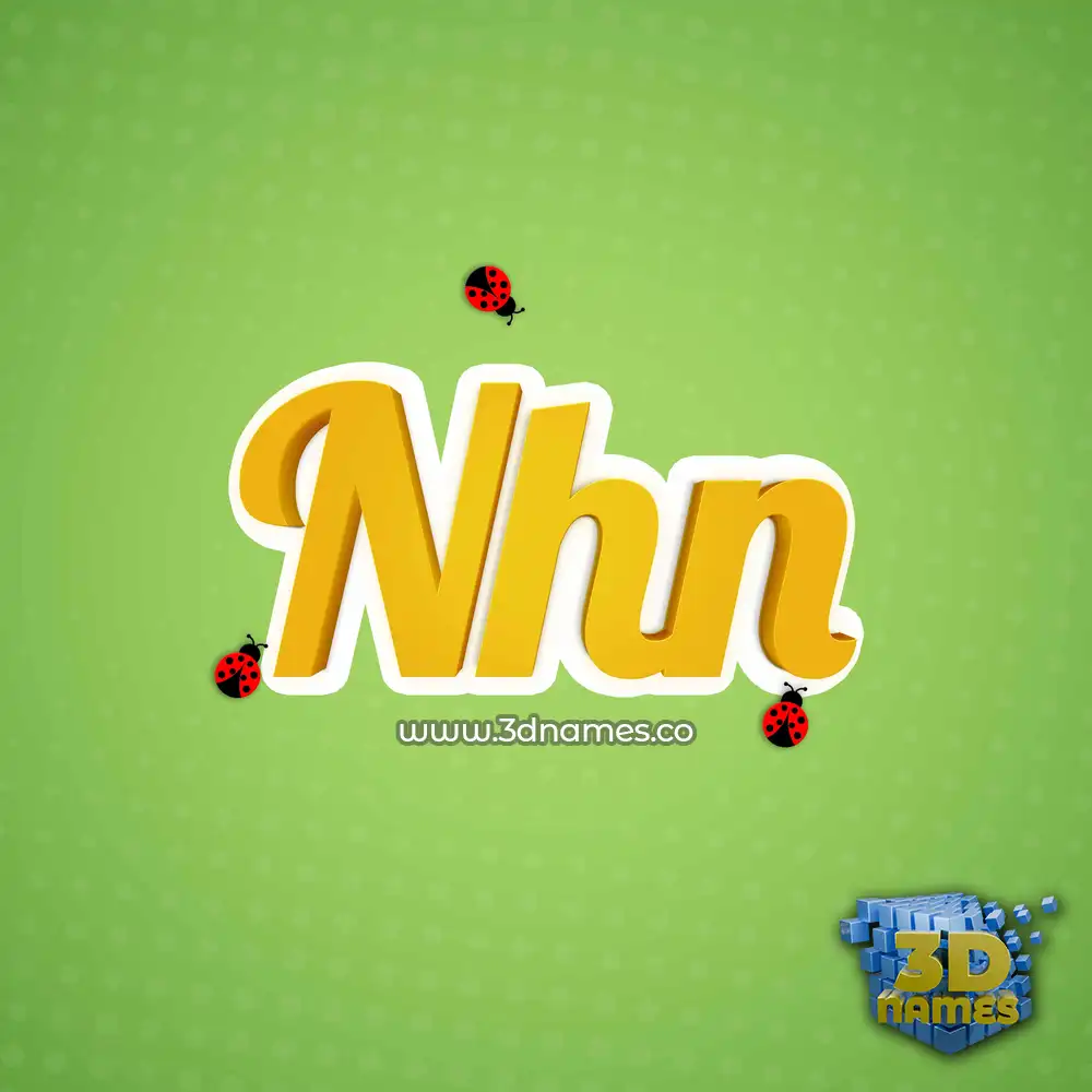 nhn in Ladybugs style - 3D name wallpaper