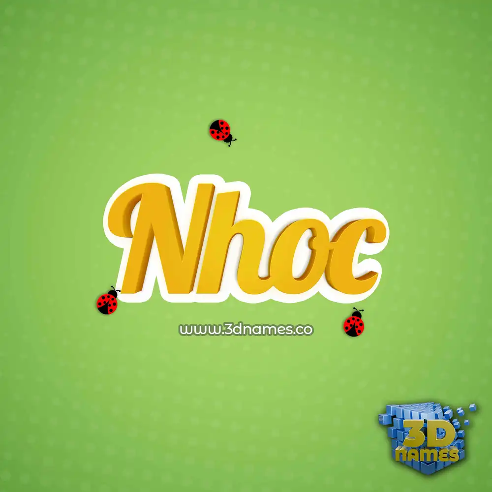 nhoc in Ladybugs style - 3D name wallpaper