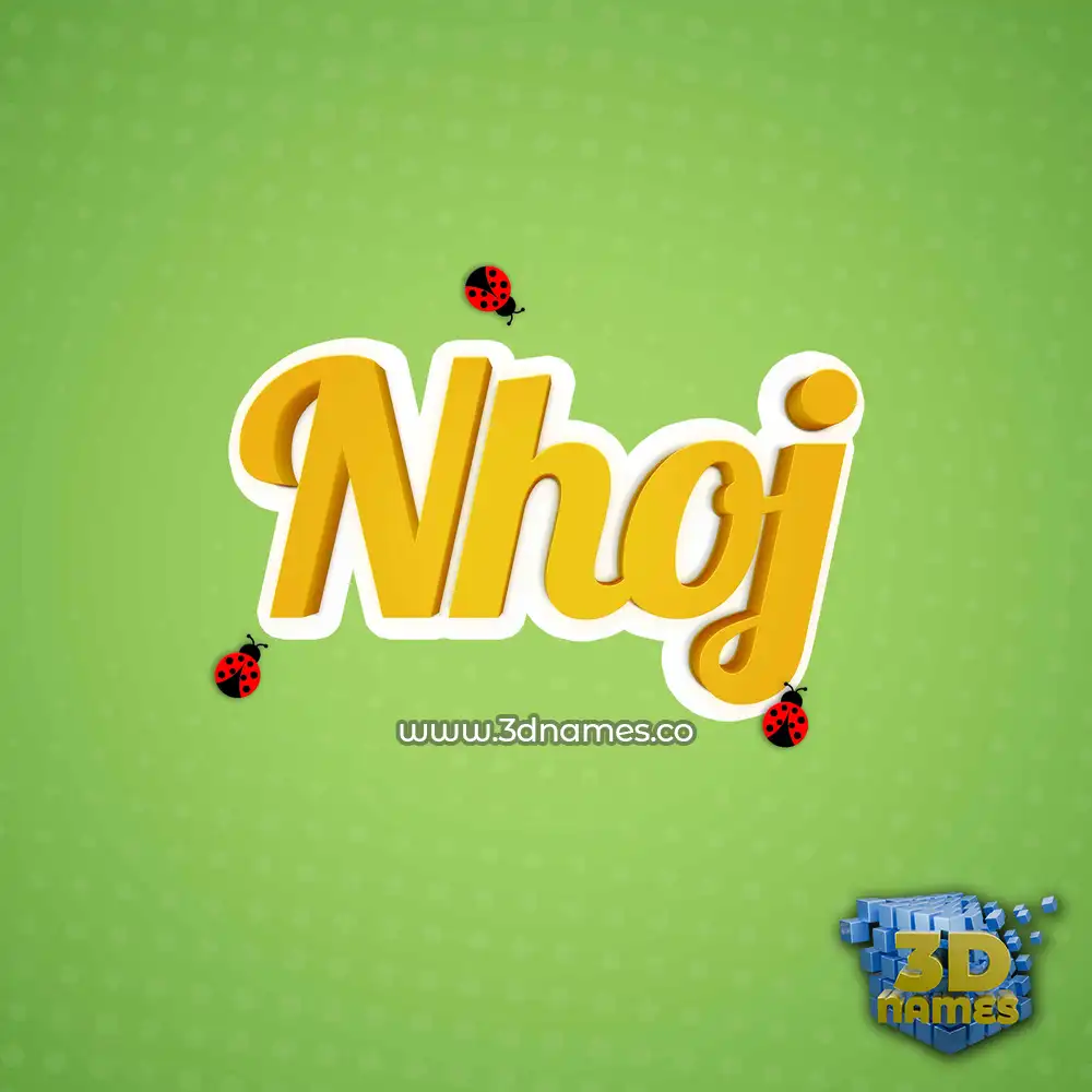 nhoj in Ladybugs style - 3D name wallpaper