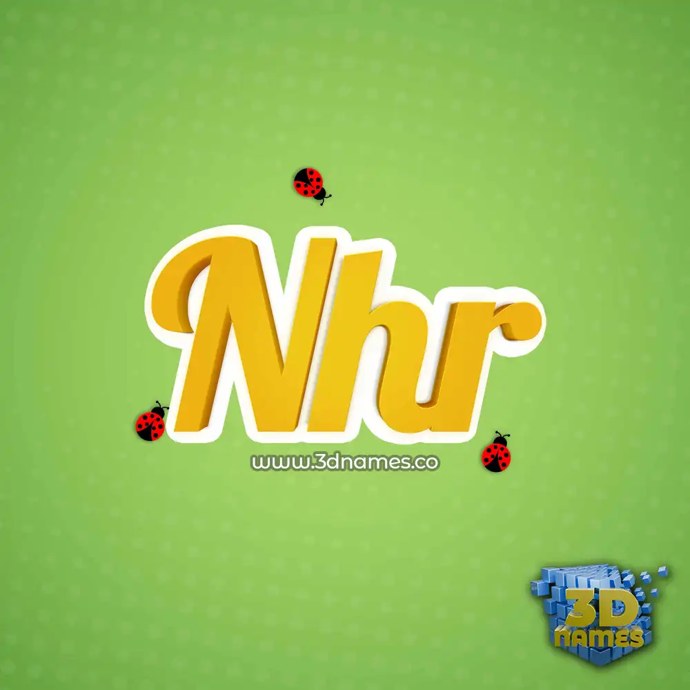 nhr in Ladybugs style - 3D name wallpaper