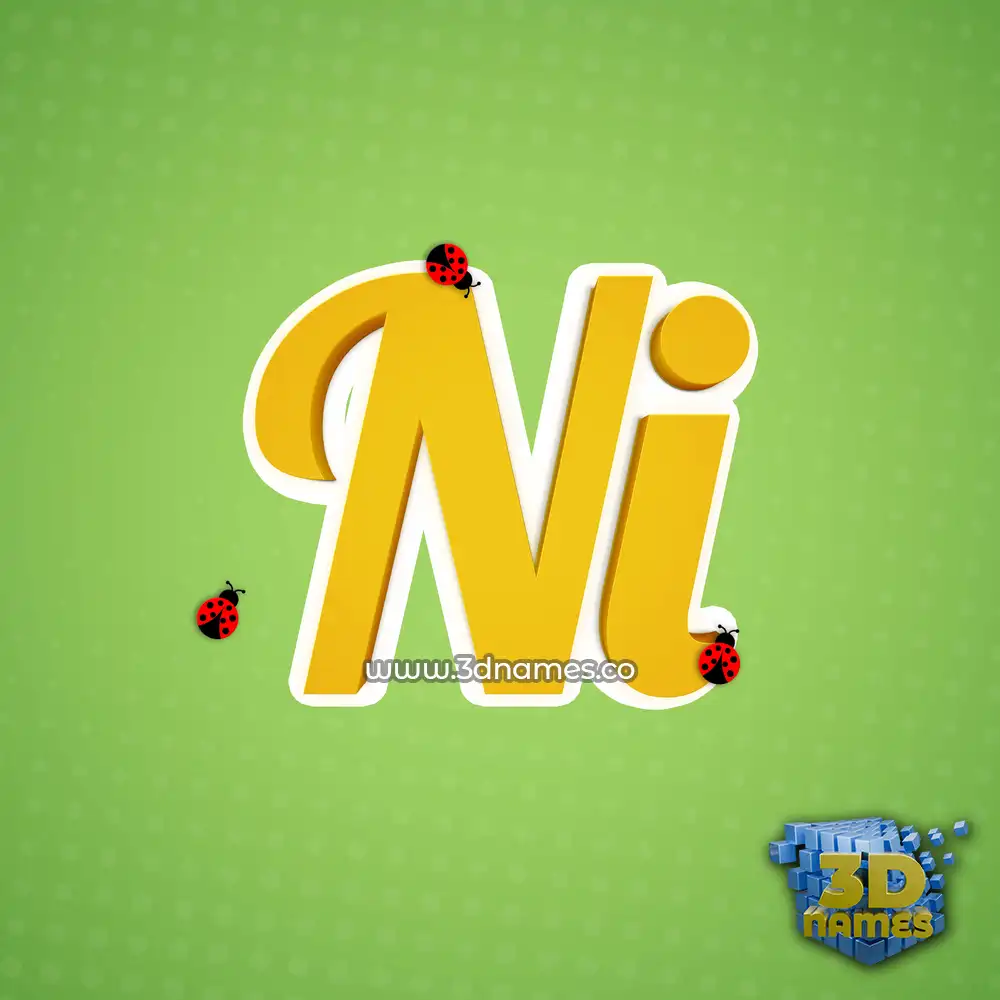 ni in Ladybugs style - 3D name wallpaper