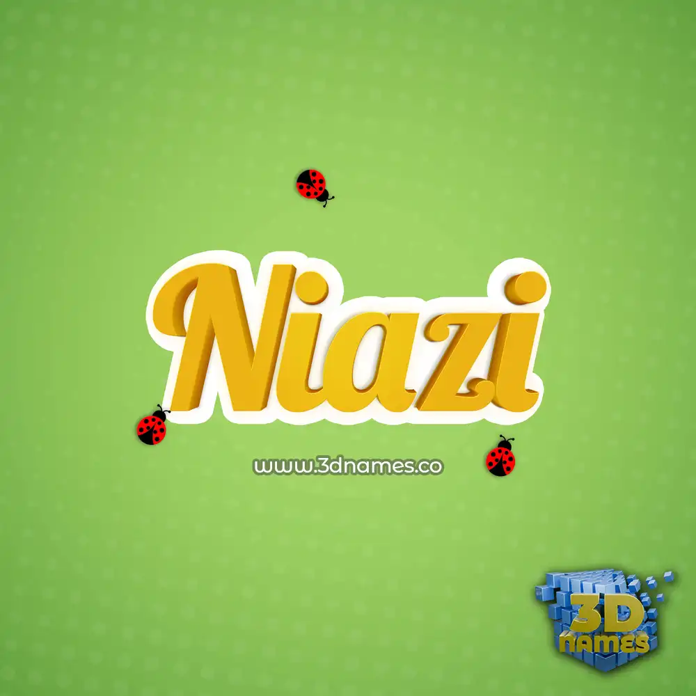 niazi in Ladybugs style - 3D name wallpaper