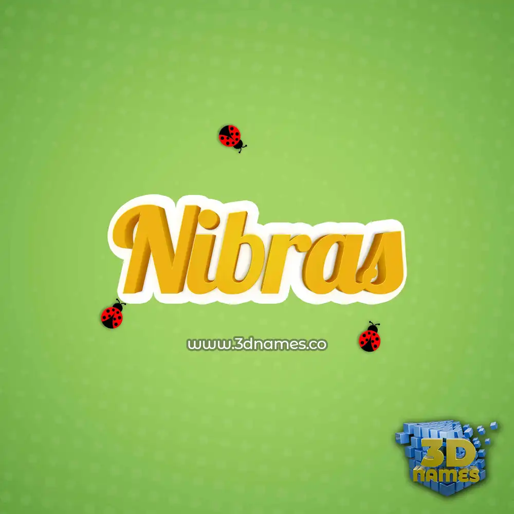 nibras in Ladybugs style - 3D name wallpaper