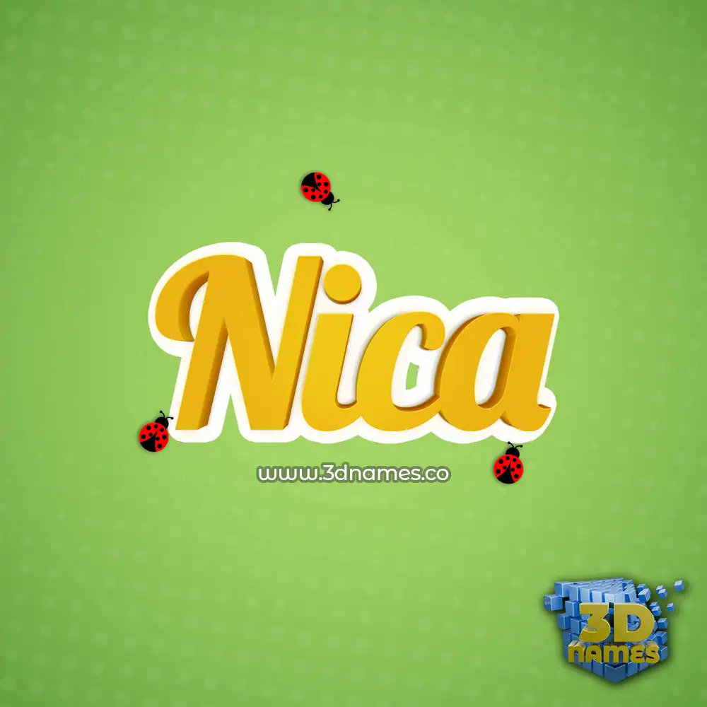 nica in Ladybugs style - 3D name wallpaper
