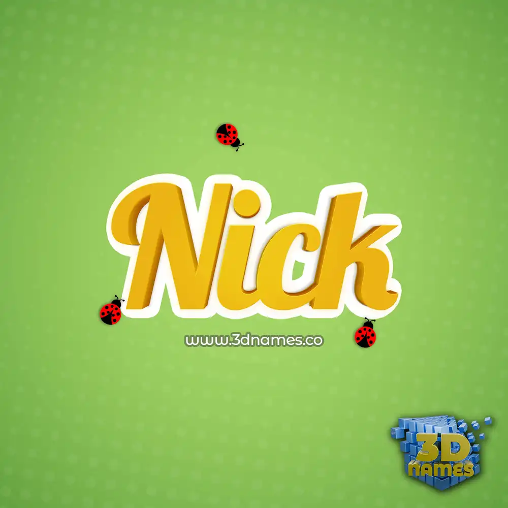 nick in Ladybugs style - 3D name wallpaper
