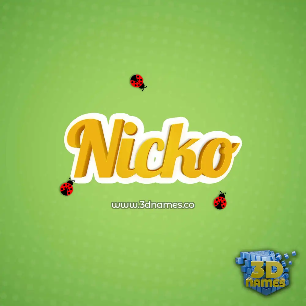 nicko in Ladybugs style - 3D name wallpaper