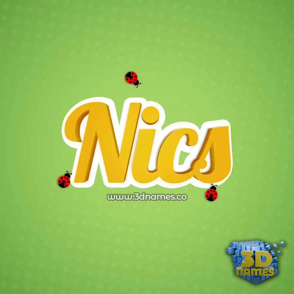 nics in Ladybugs style - 3D name wallpaper