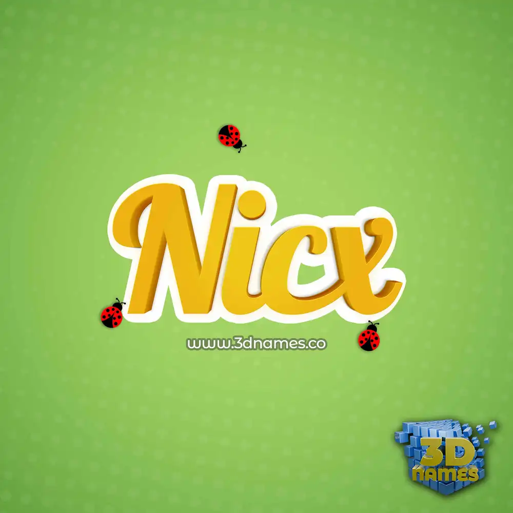 nicx in Ladybugs style - 3D name wallpaper