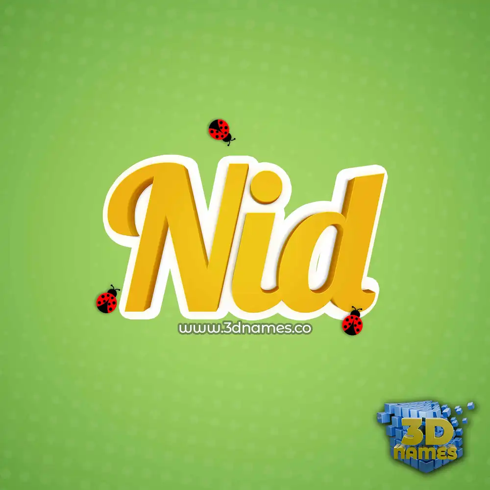 nid in Ladybugs style - 3D name wallpaper