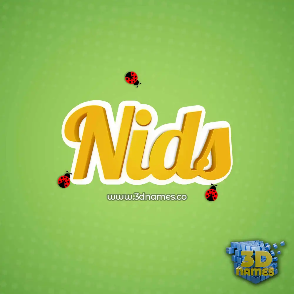 nids in Ladybugs style - 3D name wallpaper