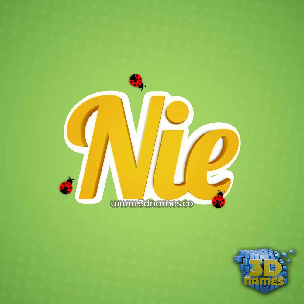 nie in Ladybugs style - 3D name wallpaper