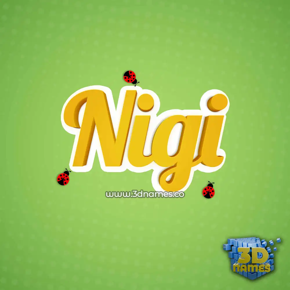 nigi in Ladybugs style - 3D name wallpaper