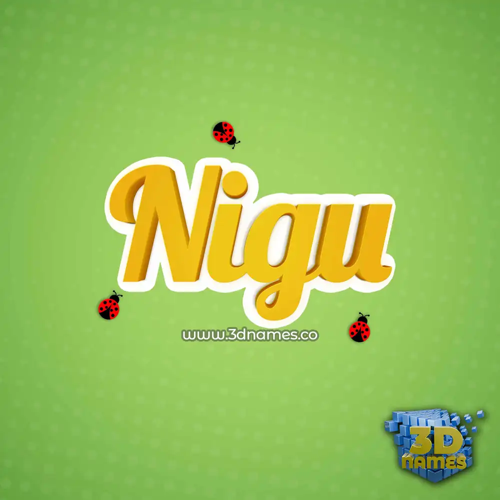 nigu in Ladybugs style - 3D name wallpaper