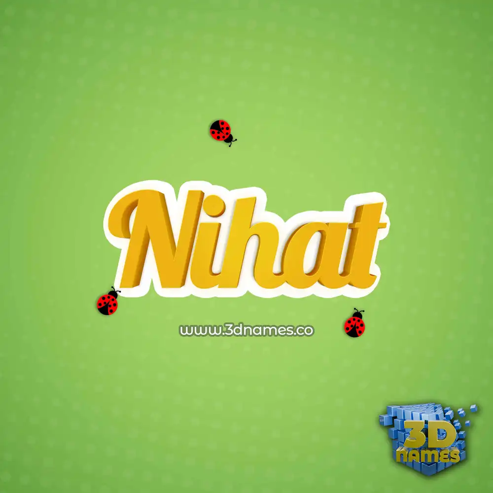 nihat in Ladybugs style - 3D name wallpaper