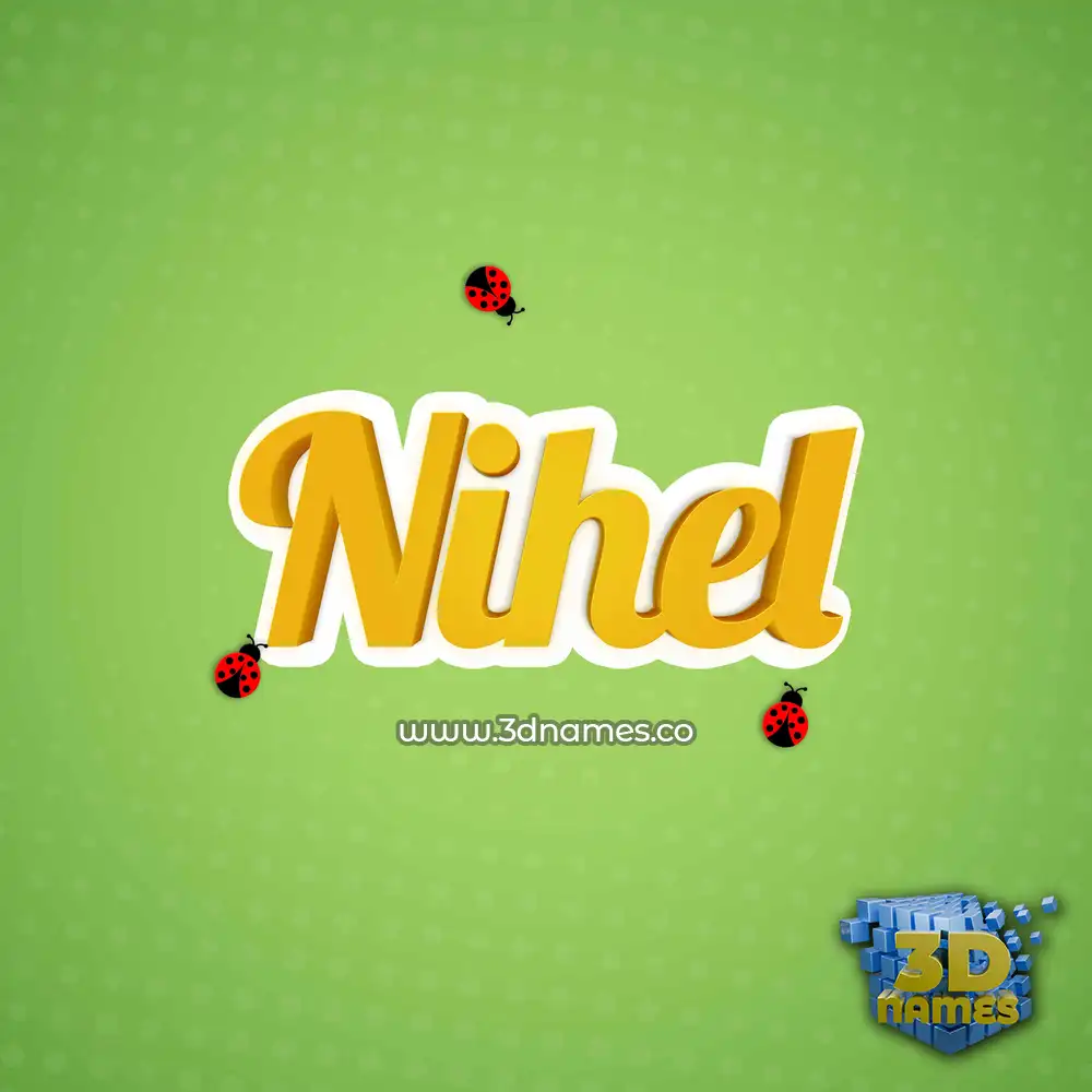 nihel in Ladybugs style - 3D name wallpaper