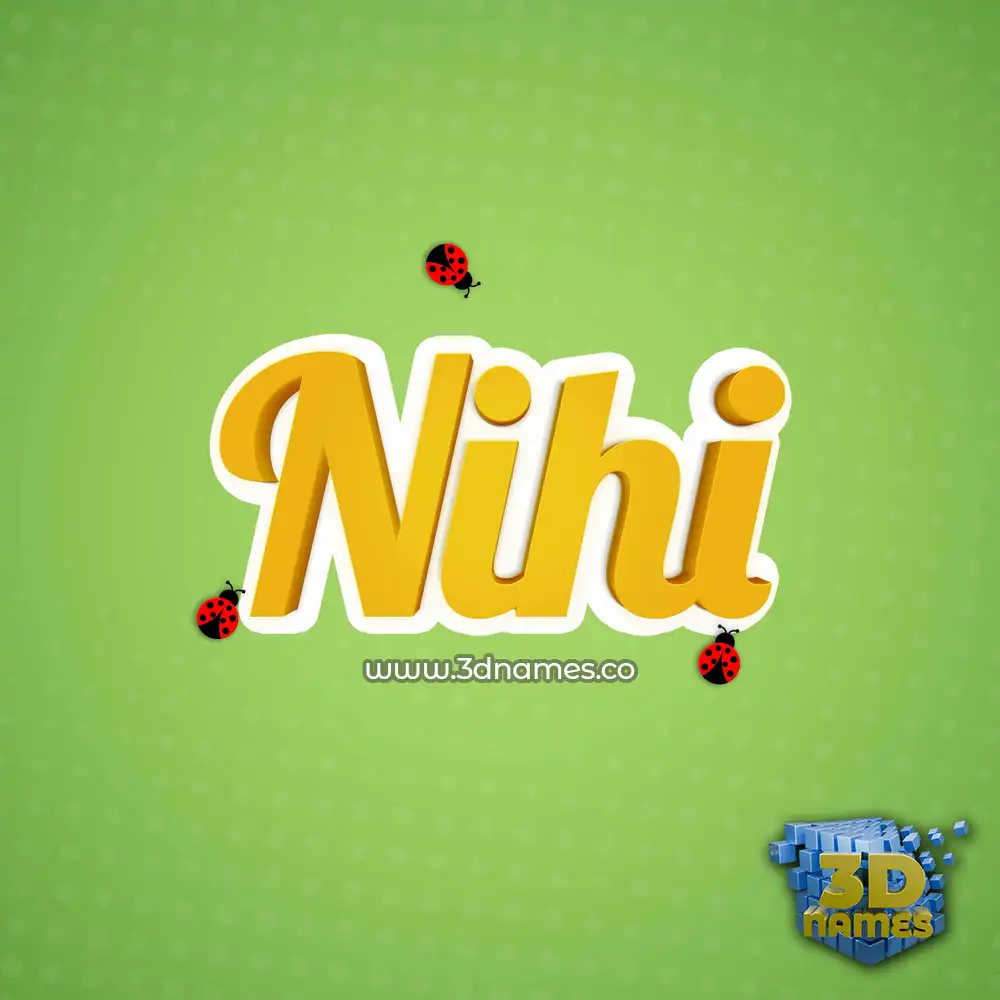 nihi in Ladybugs style - 3D name wallpaper