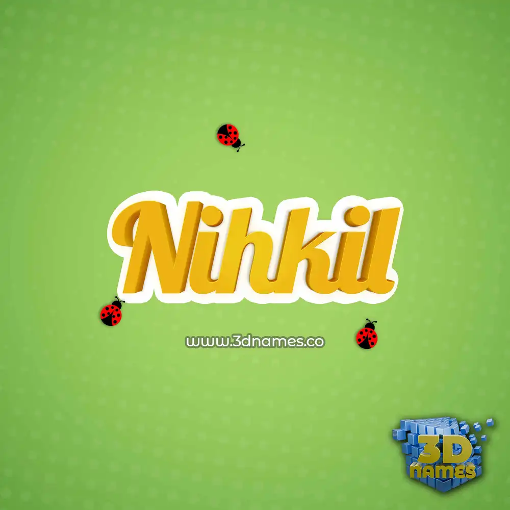nihkil in Ladybugs style - 3D name wallpaper